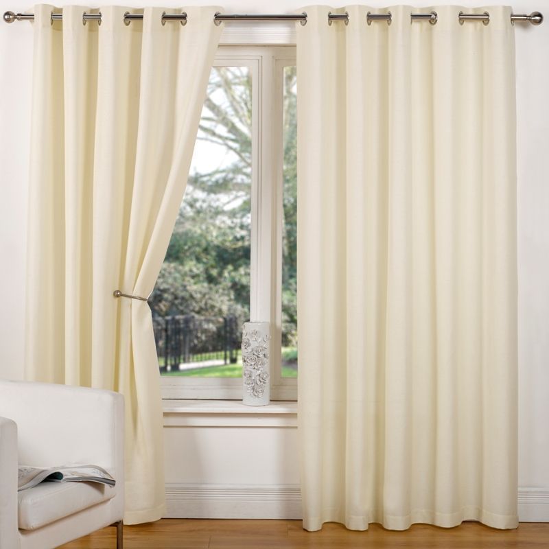 Canvas Eyelet Curtains (45" Width x 72" Drop) - Natural